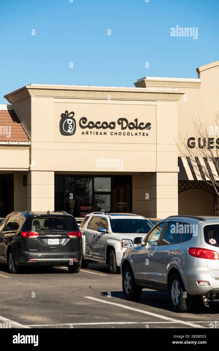 Cocoa Dolce, an artisan chocolate shop in Bradley Fair mall, Wichita, Kansas, USA. Exterior