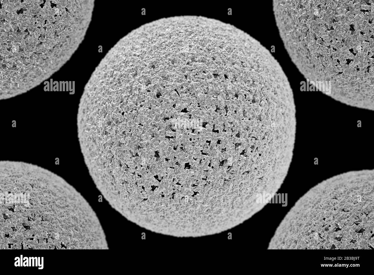 Closeup flower pollen grain particles for use for allergy background 3D illustration Stock Photo