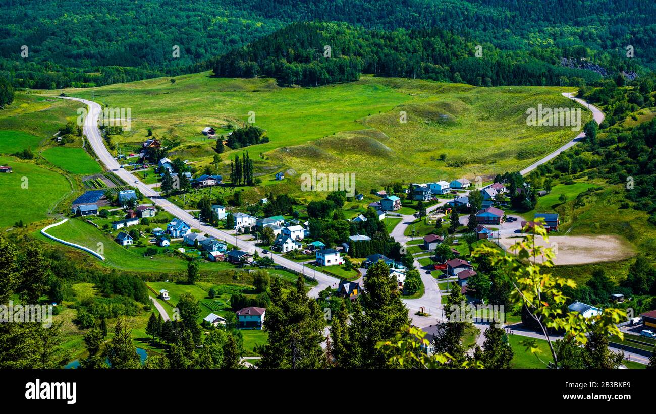 SaintRoseduNord, Canada August 14 2019 Panorama view of SainteRoseduNord Stock Photo