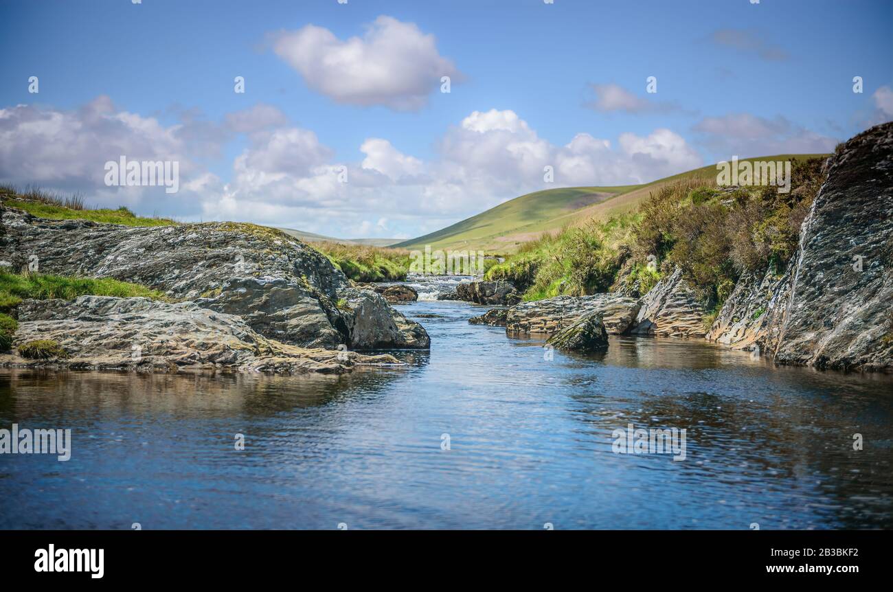 The River Elan in the Elan Valley, Wales Stock Photo
