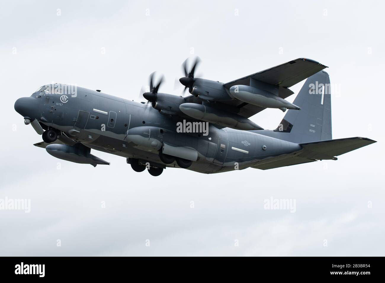 A Lockheed Martin MC-130J Commando II special mission aircraft of the 352nd Special Operations Wing operated by the United States Air Force. Stock Photo
