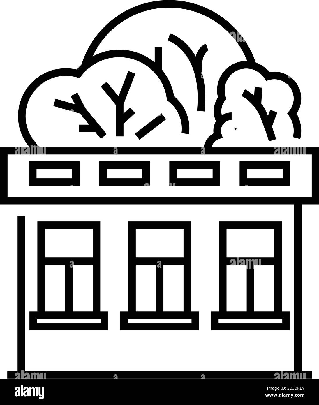 Winter garden line icon, concept sign, outline vector illustration