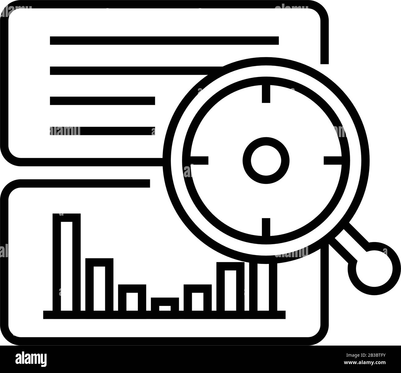 Valuable data line icon, concept sign, outline vector illustration ...