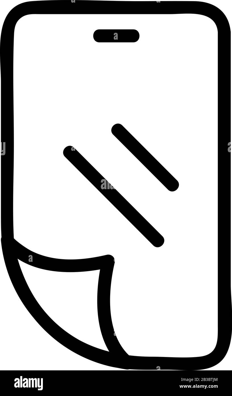 Protective screen for the phone icon vector. Isolated contour symbol ...