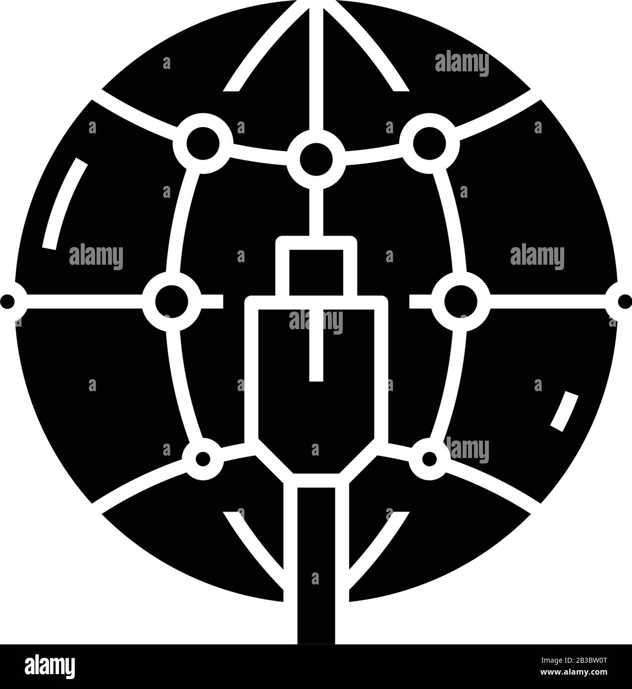 Network connection black icon, concept illustration, vector flat symbol ...