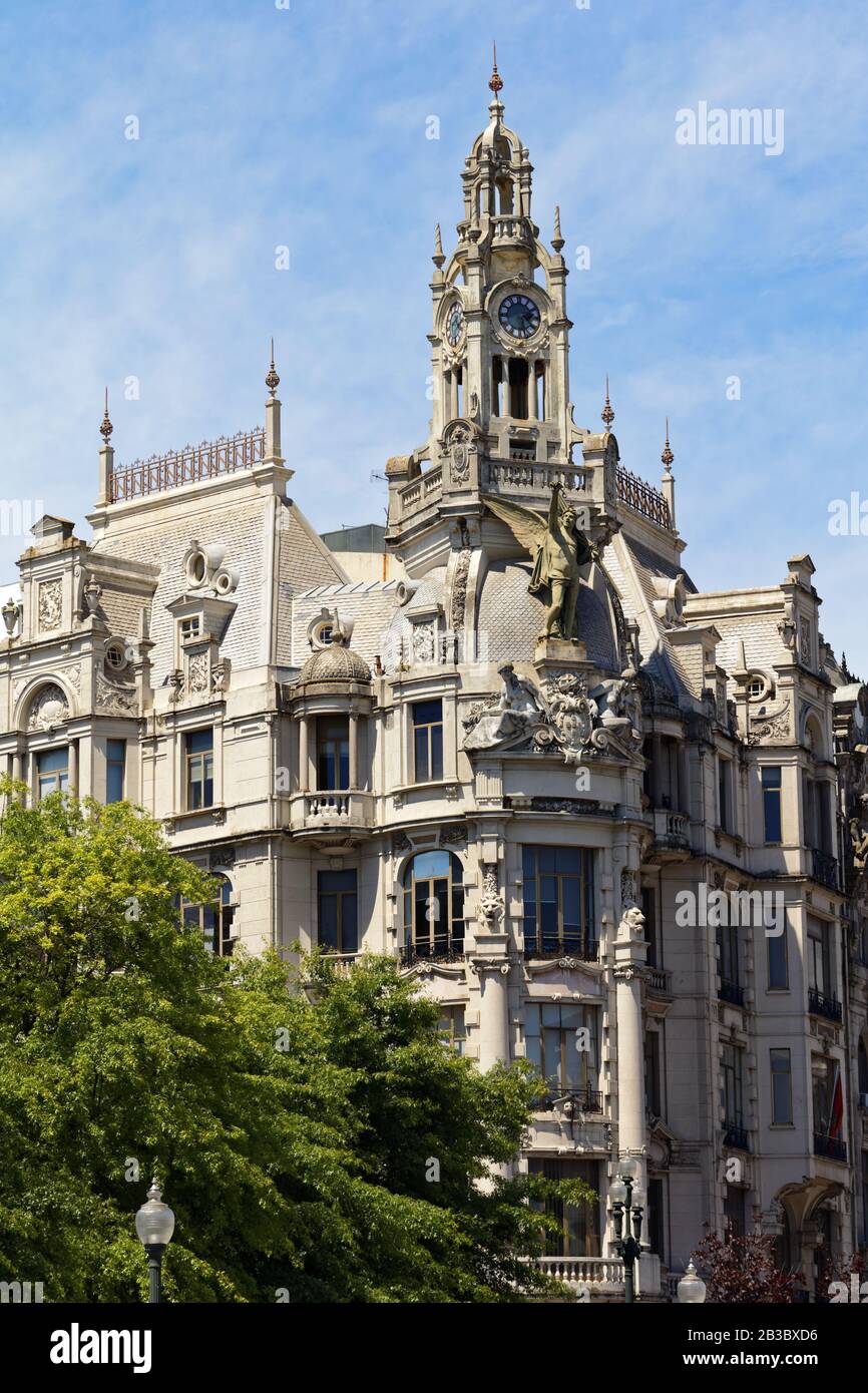 Building of "A Nacional" insurance company on Aliados avenue in Porto
