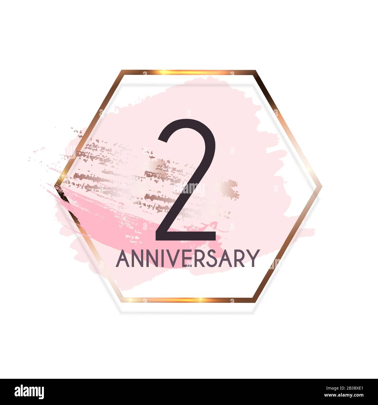 Celebrating 2 Anniversary emblem template design with gold numbers poster  background. Vector Illustration EPS10 Stock Vector Image & Art - Alamy