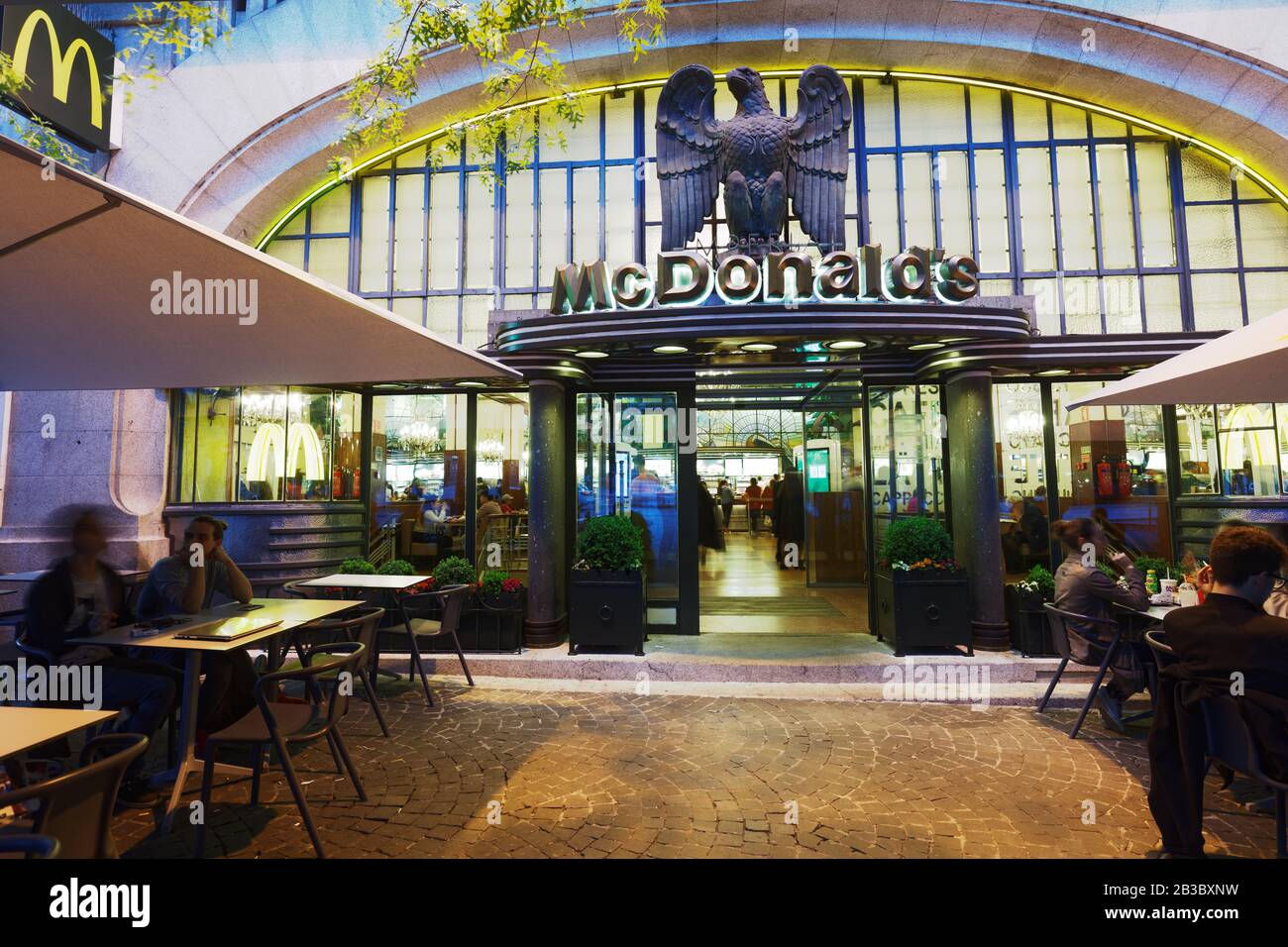 Mc Donalds restaurant in Aliados Avenue Porto, Portugal. Most beautiful  McDonald's in the world Stock Photo - Alamy