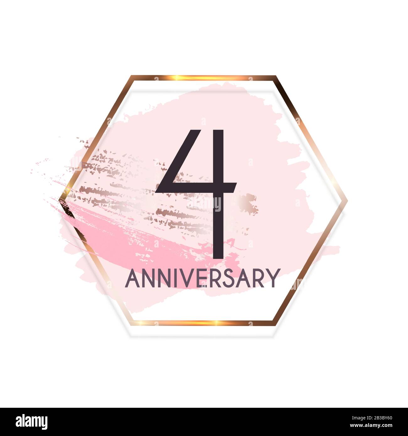 Celebrating 4 Anniversary emblem template design with gold numbers poster  background. Vector Illustration EPS10 Stock Vector Image & Art - Alamy