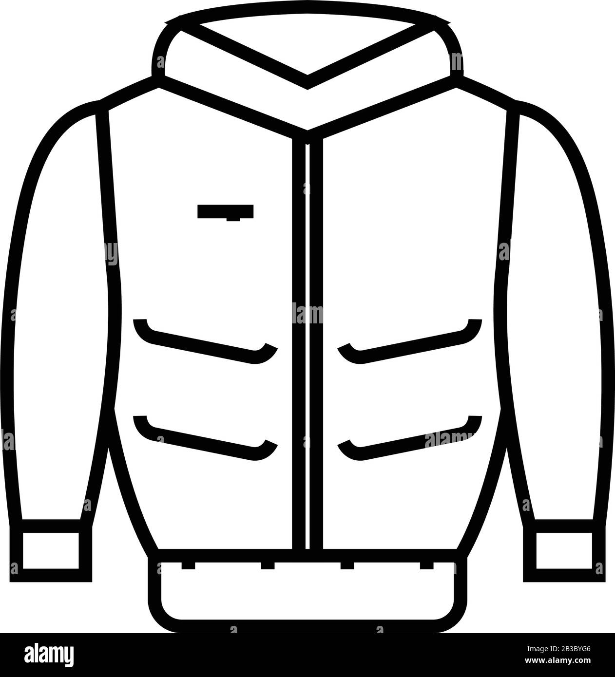 Warm jacket line icon, concept sign, outline vector illustration ...