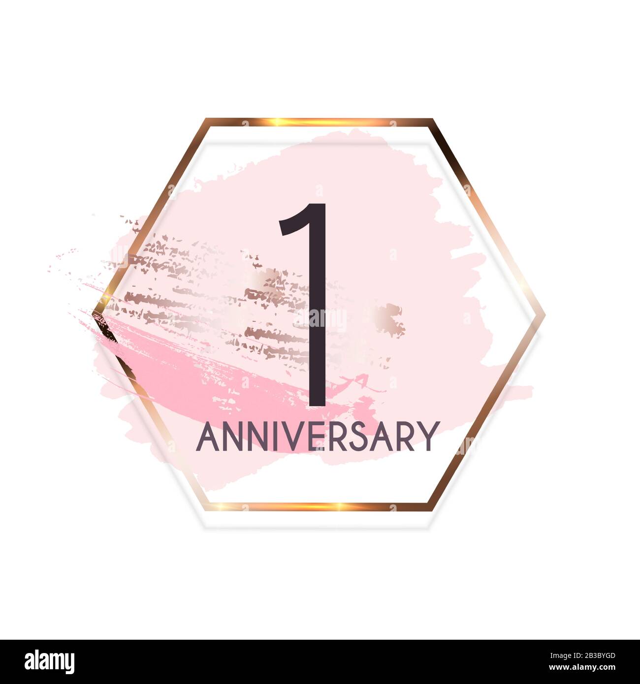 Celebrating 1 Anniversary emblem template design with gold numbers poster  background. Vector Illustration EPS10 Stock Vector Image & Art - Alamy