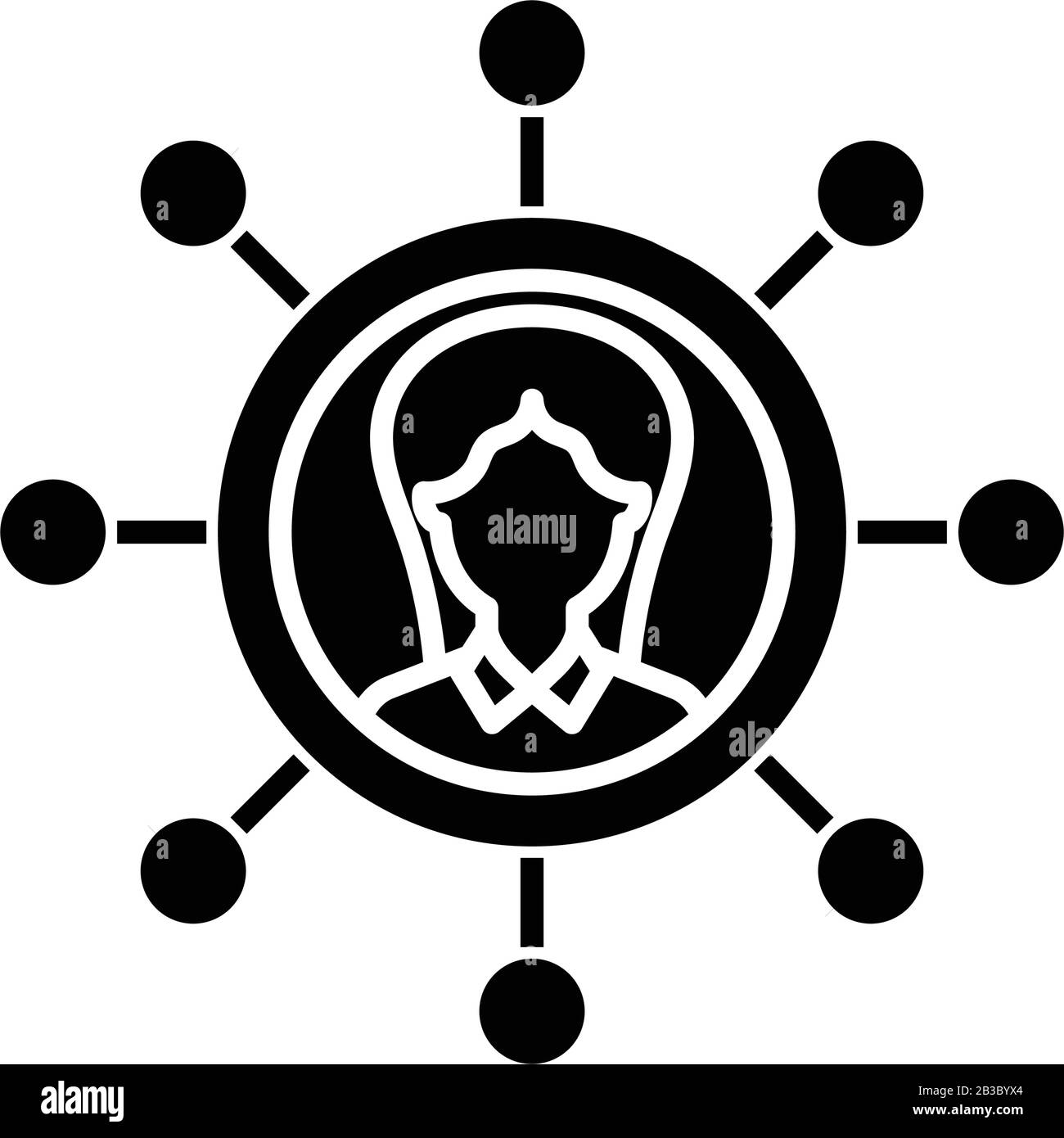 Multitasking position black icon, concept illustration, vector flat ...