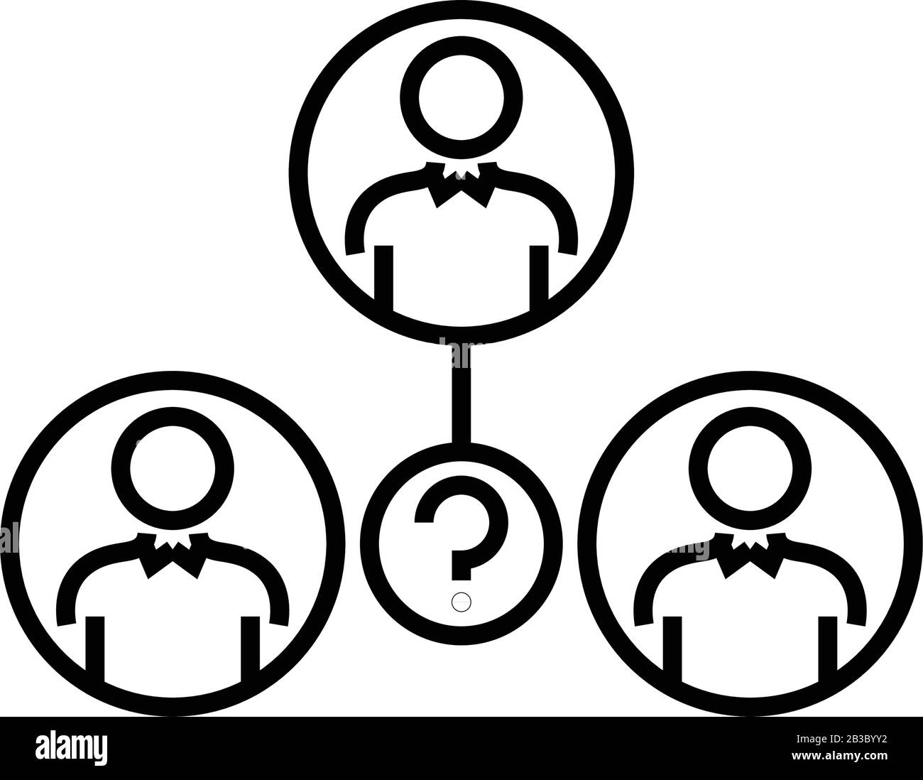 Workers brainstorm line icon, concept sign, outline vector illustration ...