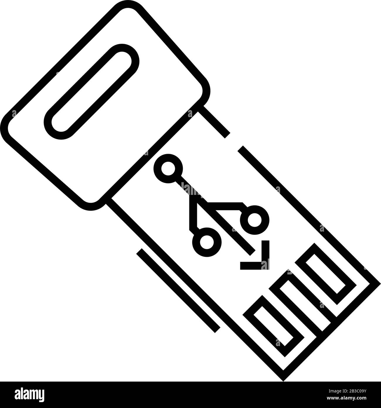 Usb data line icon, concept sign, outline vector illustration, linear