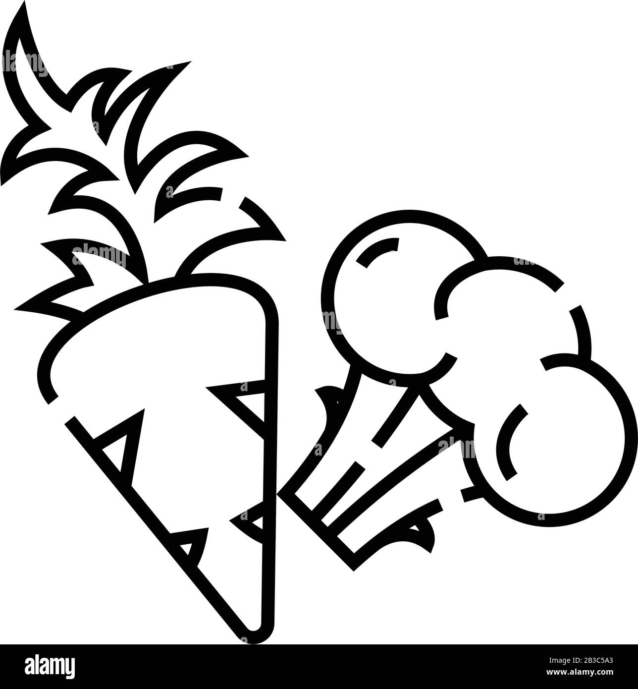 Vegetables line icon, concept sign, outline vector illustration, linear ...