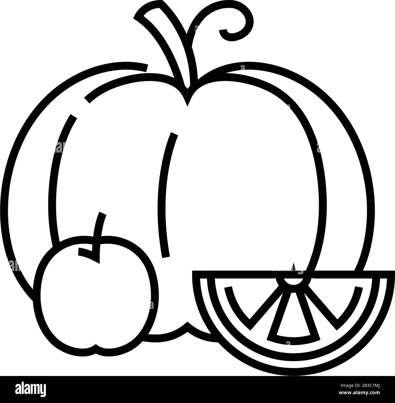 Vegetables line icon, concept sign, outline vector illustration, linear ...