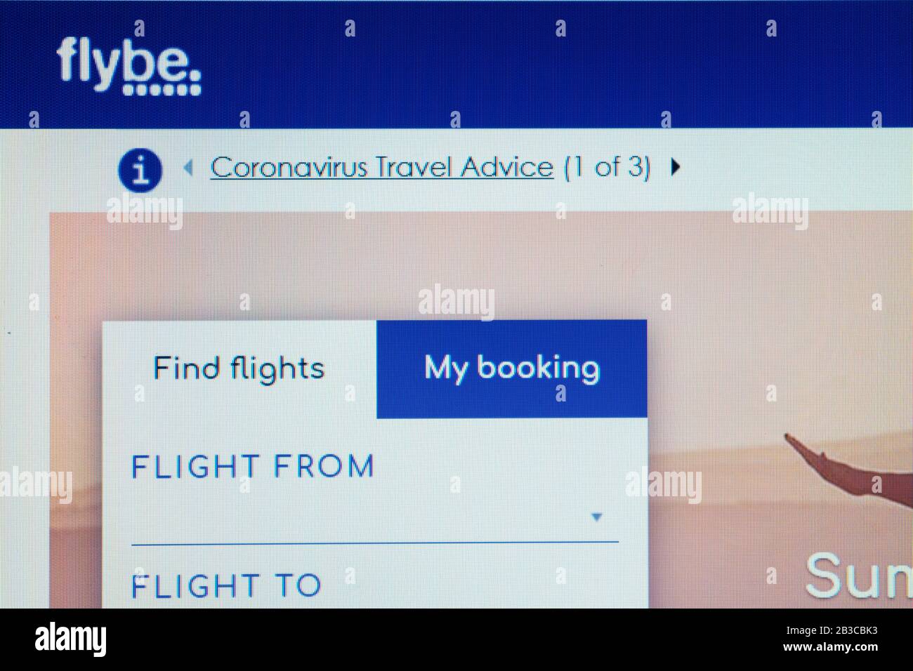 The Fly Be company website before they went into administration Stock Photo