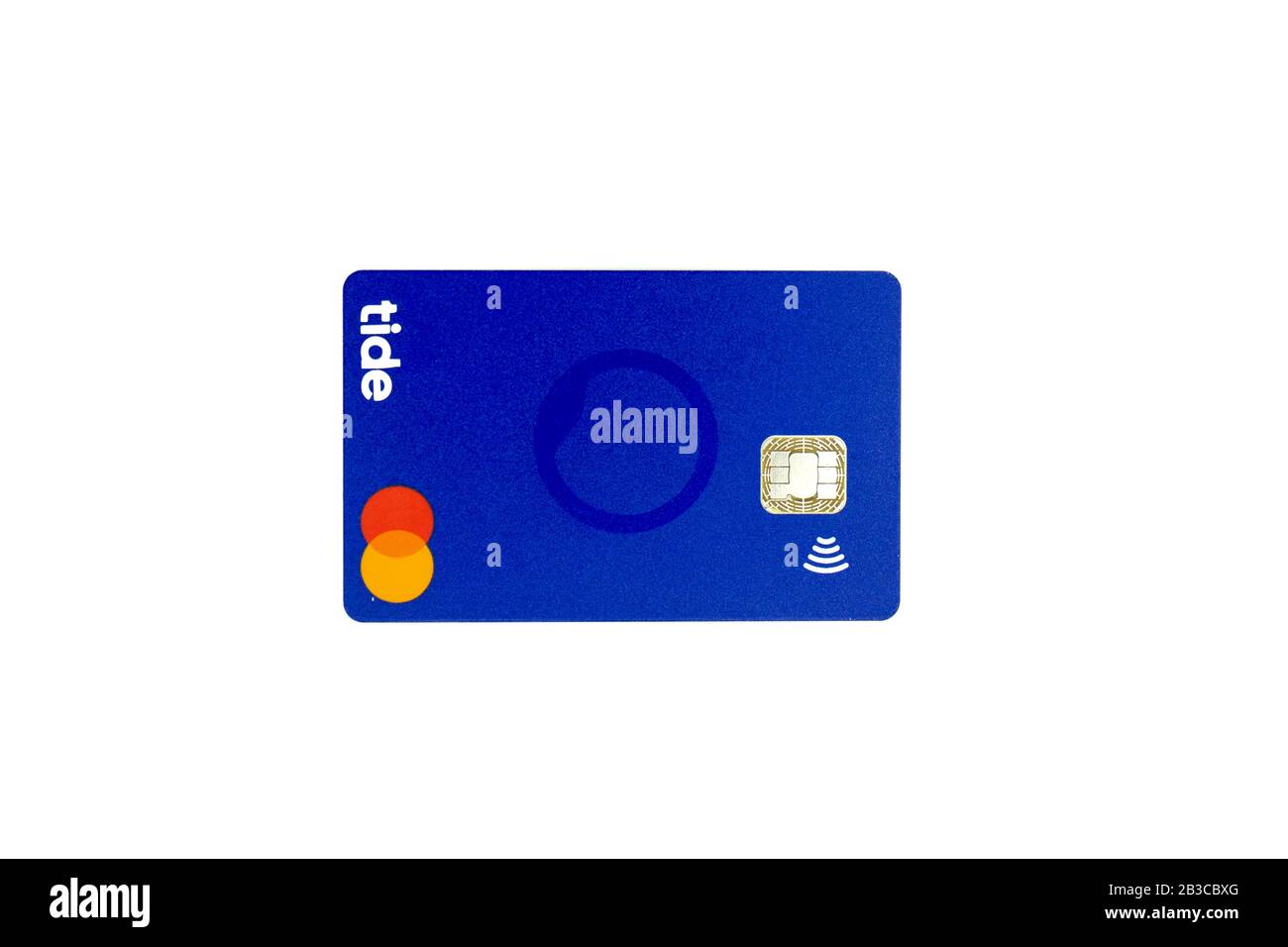 A Tide bank Debit card Mastercard isolated on a white background Stock Photo