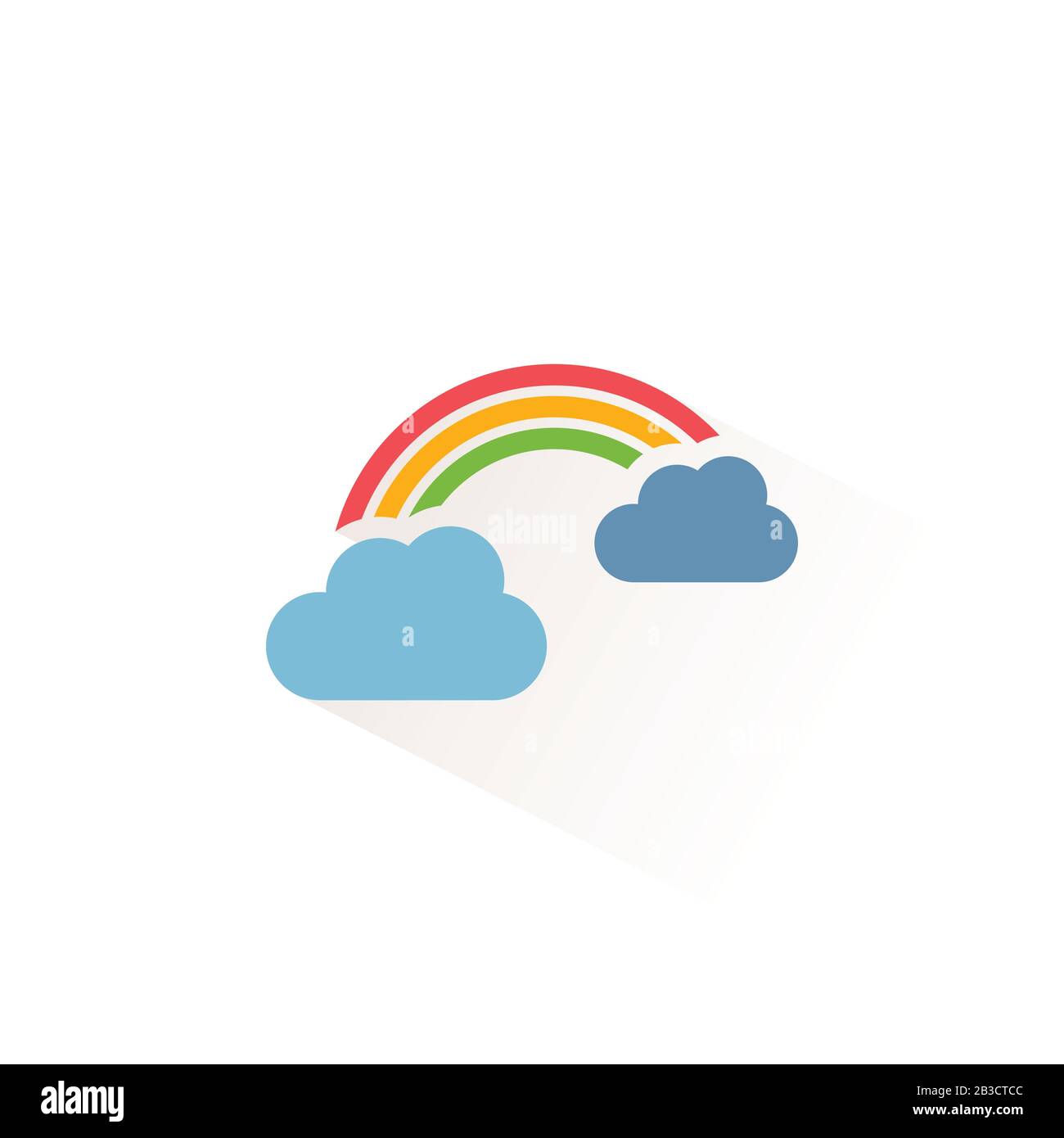 Rainbow and clouds. Isolated color icon. Weather glyph vector ...