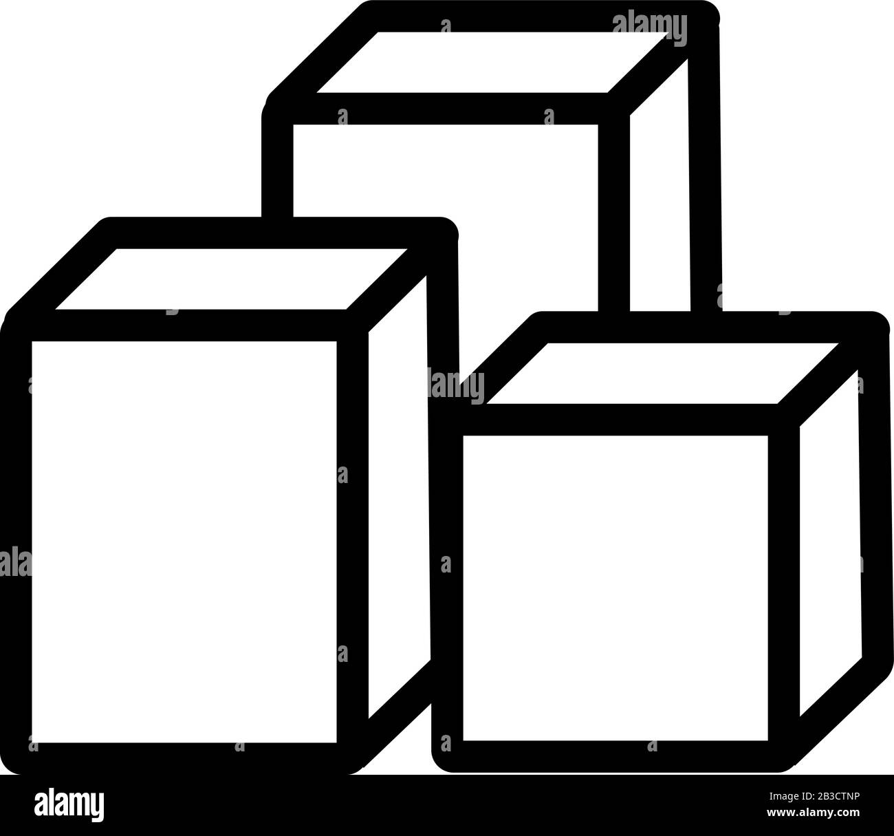 cardboard box icon vector. Isolated contour symbol illustration Stock ...