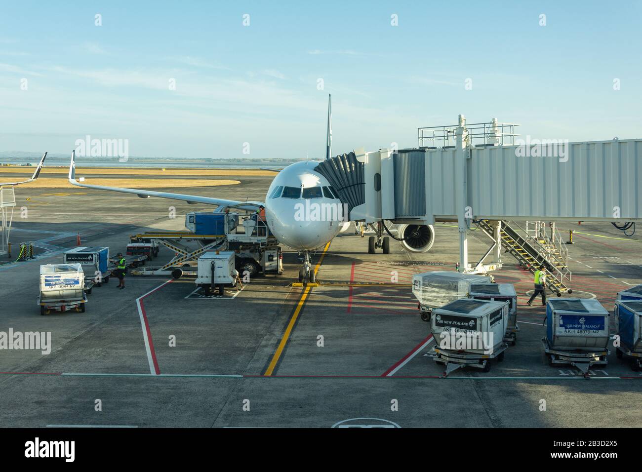 Air New Zealand A320 on tarmac at Auckland International Airport, Mangere, Auckland, Auckland Region, New Zealand Stock Photo