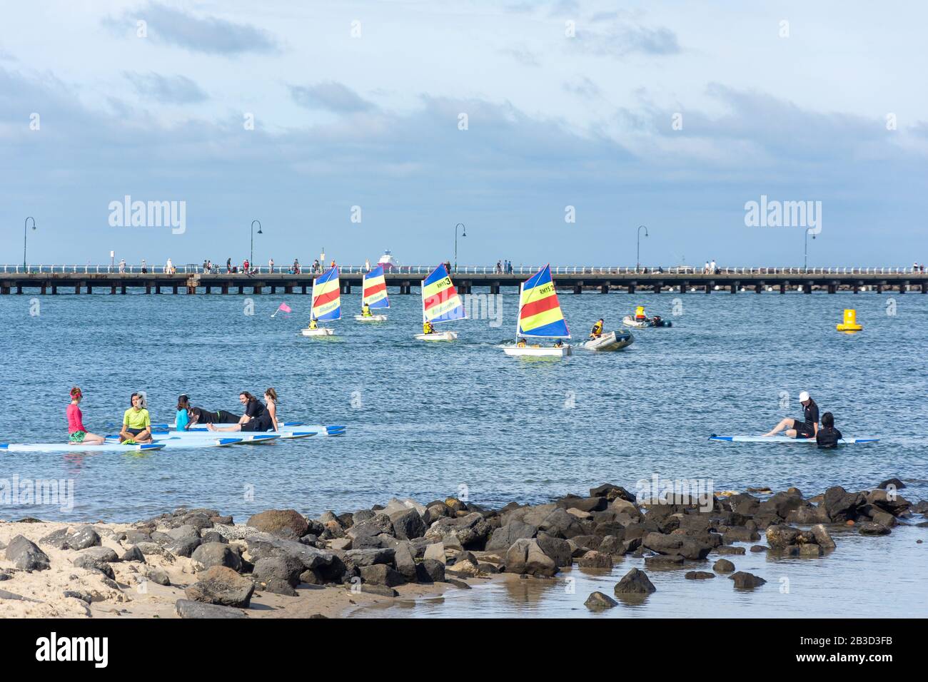 Watersports of St Kilda West Beach, St Kilda, Melbourne, Victoria, Australia Stock Photo