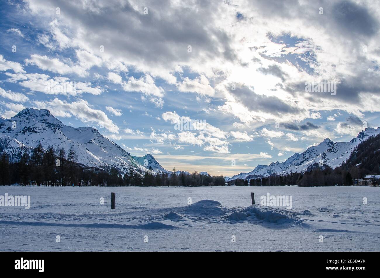 Lake Silvaplana Is A Lake In The Upper Engadine Valley Of Grisons 