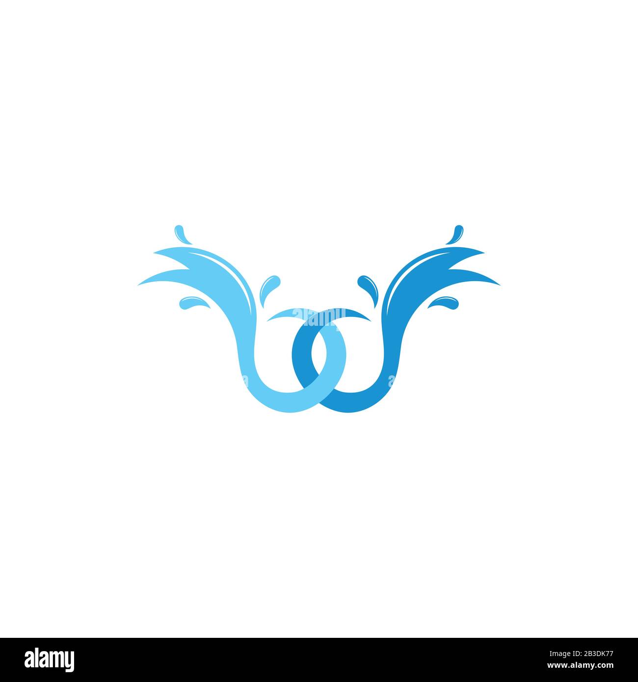 linked water waves splash logo vector Stock Vector
