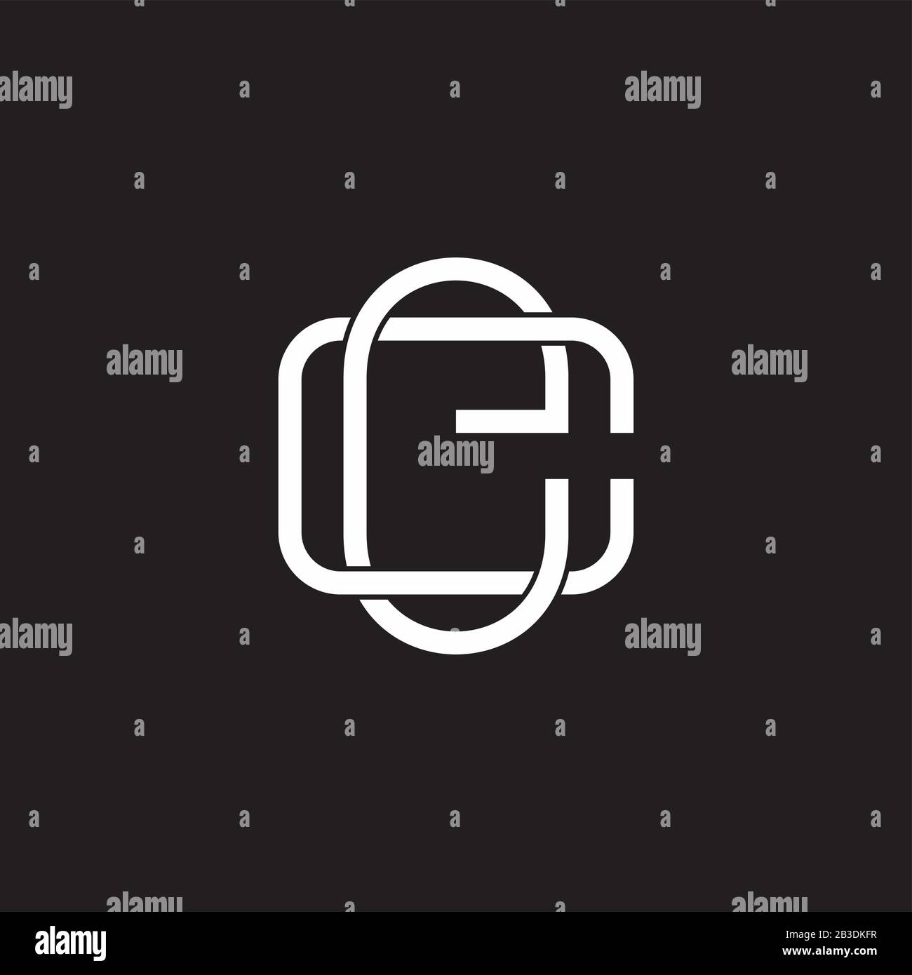 letter ec linked thin line symbol logo vector Stock Vector