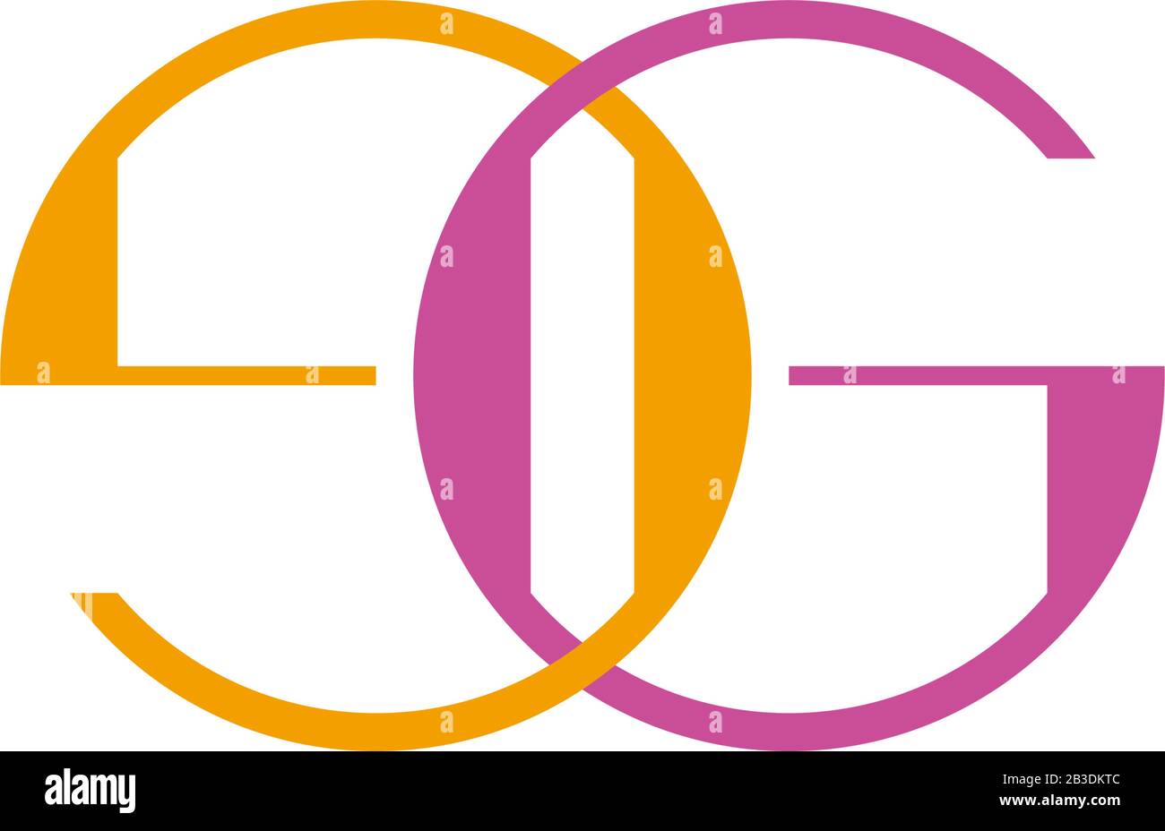letter eg linked colorful overlapping design logo vector Stock Vector