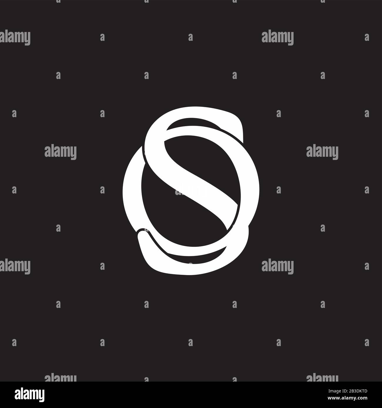 letter os linked simple overlapping design symbol logo vector Stock Vector