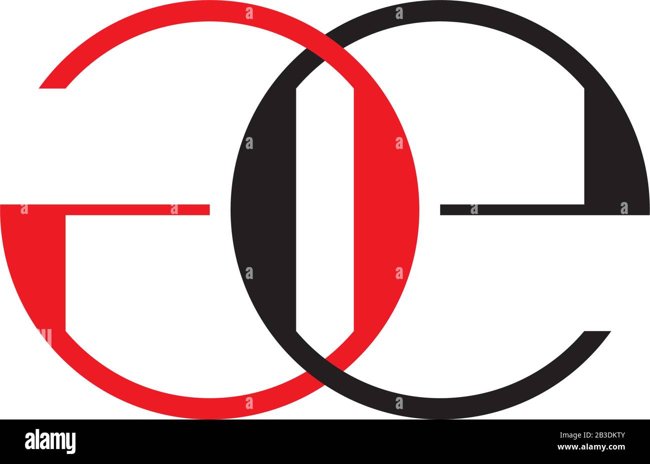 letter ge linked colorful overlapping design logo vector Stock Vector