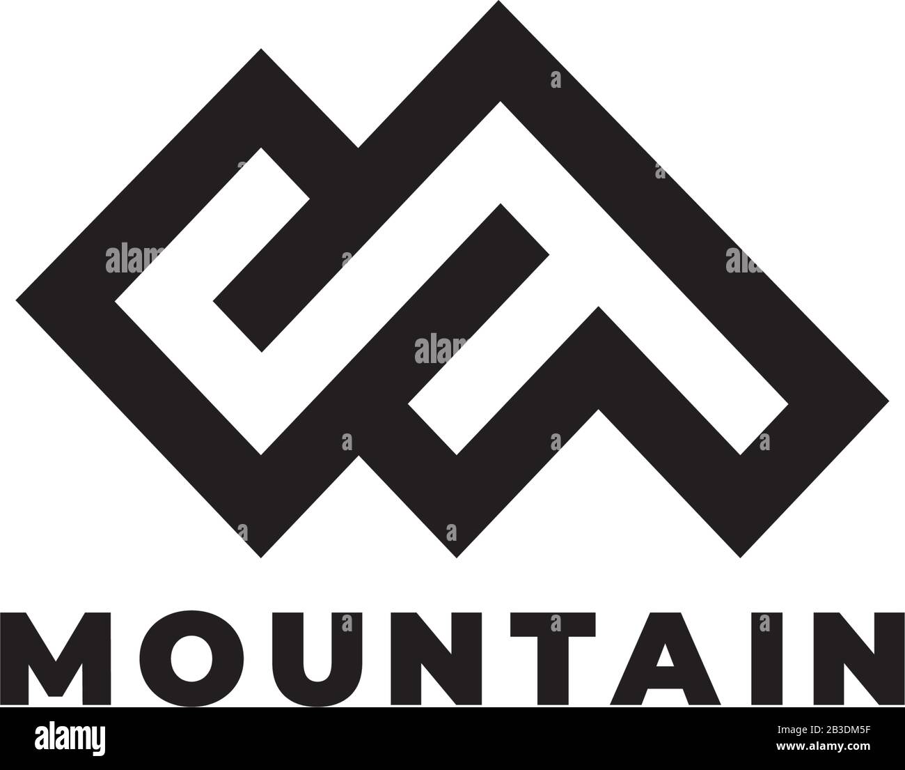 letter m mountain outline geometric design symbol logo vector Stock ...