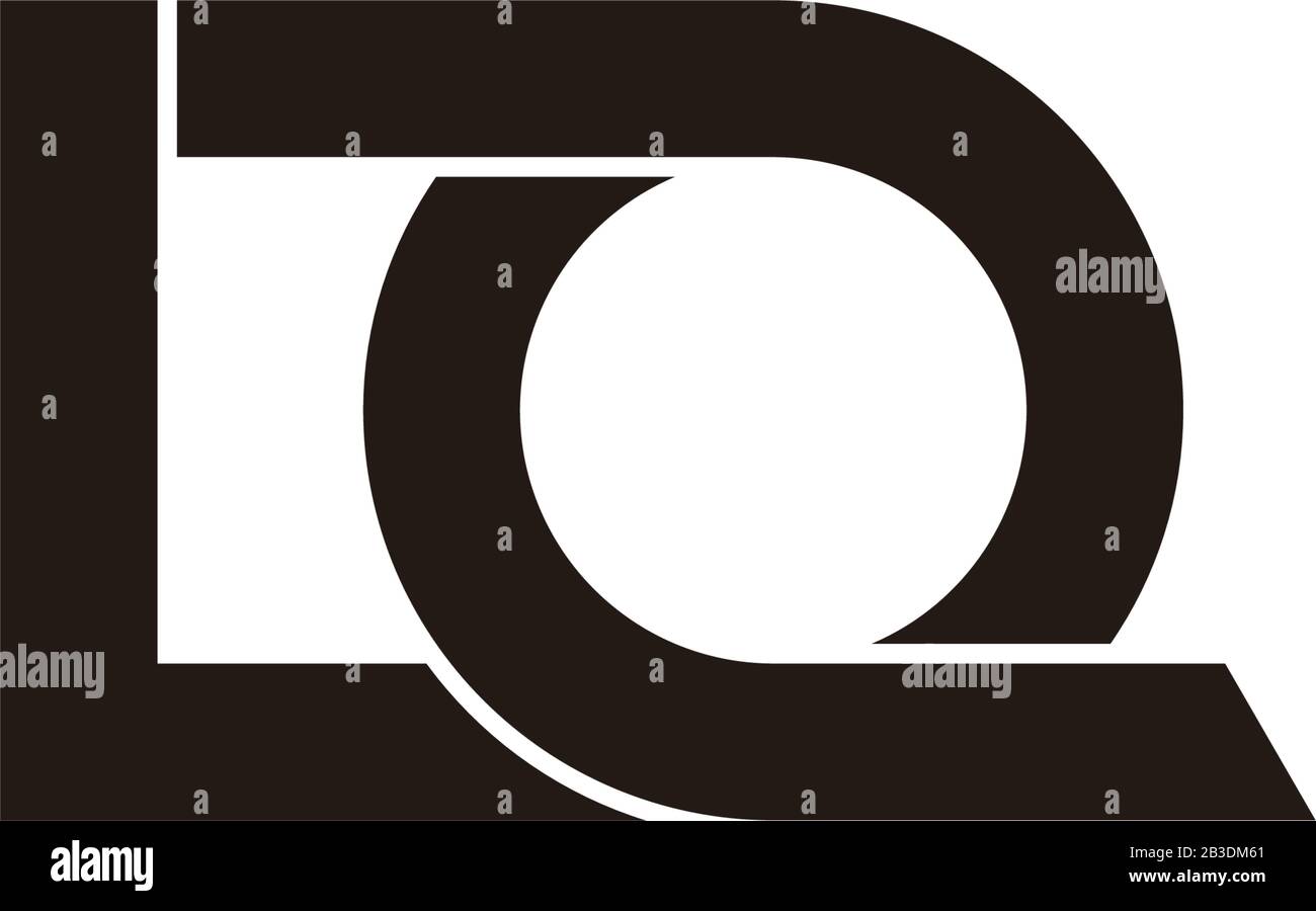 circle motion letter lq line simple geometric design symbol logo vector ...