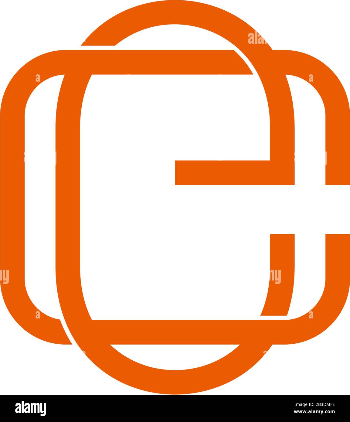 letter ec flat overlapping linear symbol logo vector Stock Vector