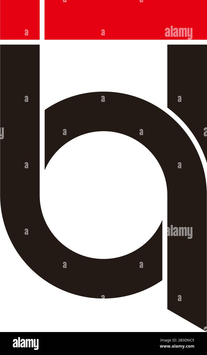 abstract letter ib simple geometric line logo vector Stock Vector