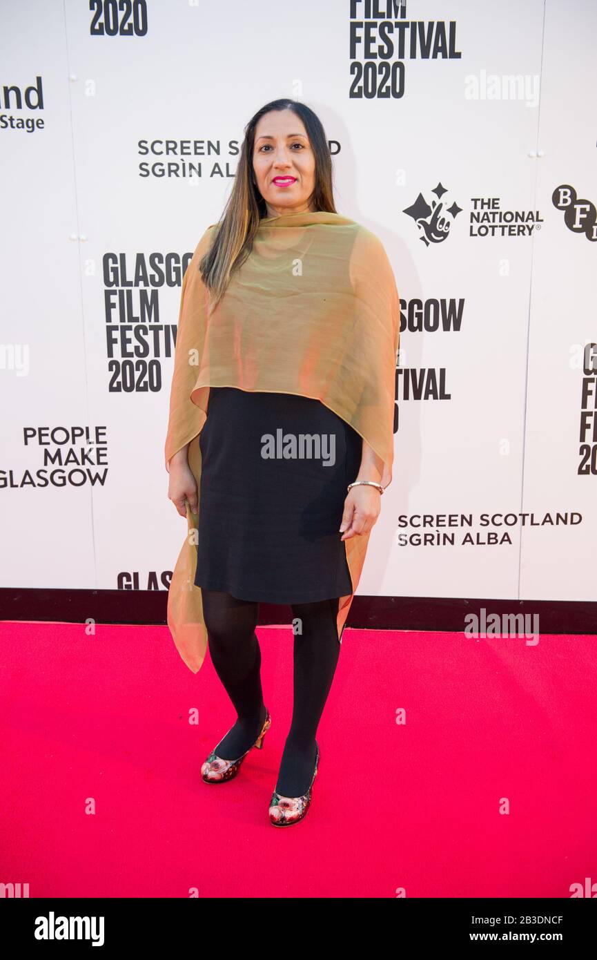 Glasgow, UK. 4th Mar, 2020. Pictured: Kira Pooni - Actor Cast of the film, Because We Are Girls, on the red carpet of the Glasgow Film Theatre at the Glasgow Film Festival 2020. Credit: Colin Fisher/Alamy Live News Stock Photo