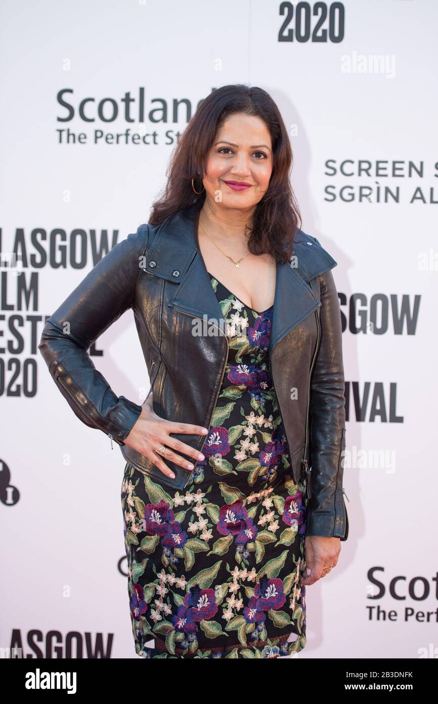 Glasgow, UK. 4th Mar, 2020. Pictured: Salakshana Pooni - Actor Cast of the film, Because We Are Girls, on the red carpet of the Glasgow Film Theatre at the Glasgow Film Festival 2020. Credit: Colin Fisher/Alamy Live News Stock Photo