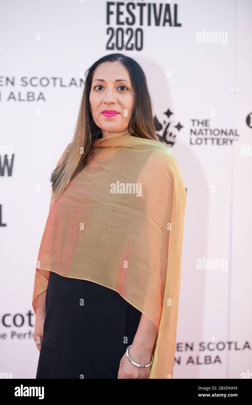 Glasgow, UK. 4th Mar, 2020. Pictured: Kira Pooni - Actor Cast of the film, Because We Are Girls, on the red carpet of the Glasgow Film Theatre at the Glasgow Film Festival 2020. Credit: Colin Fisher/Alamy Live News Stock Photo