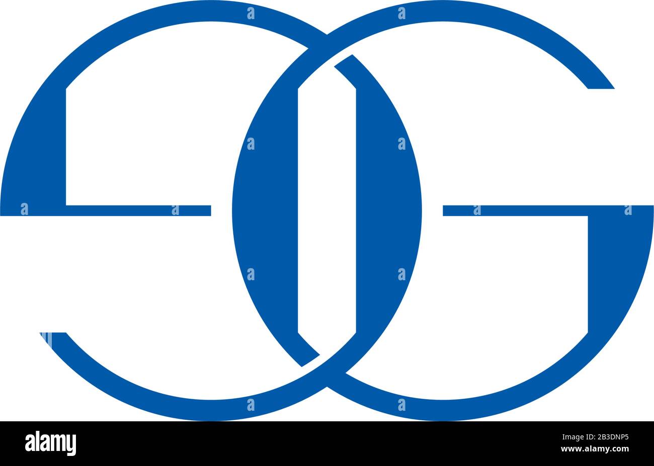 letter eg linked flat overlapping design logo vector Stock Vector