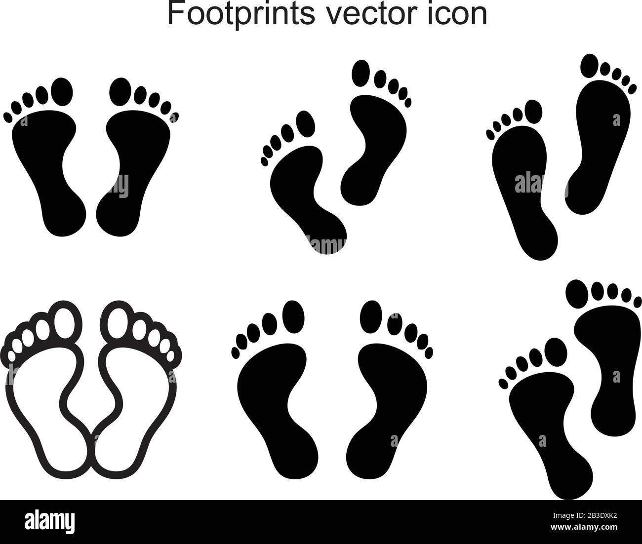 footprints vector icon template black color editable. footprints vector icon symbol Flat vector illustration for graphic and web design. Stock Vector