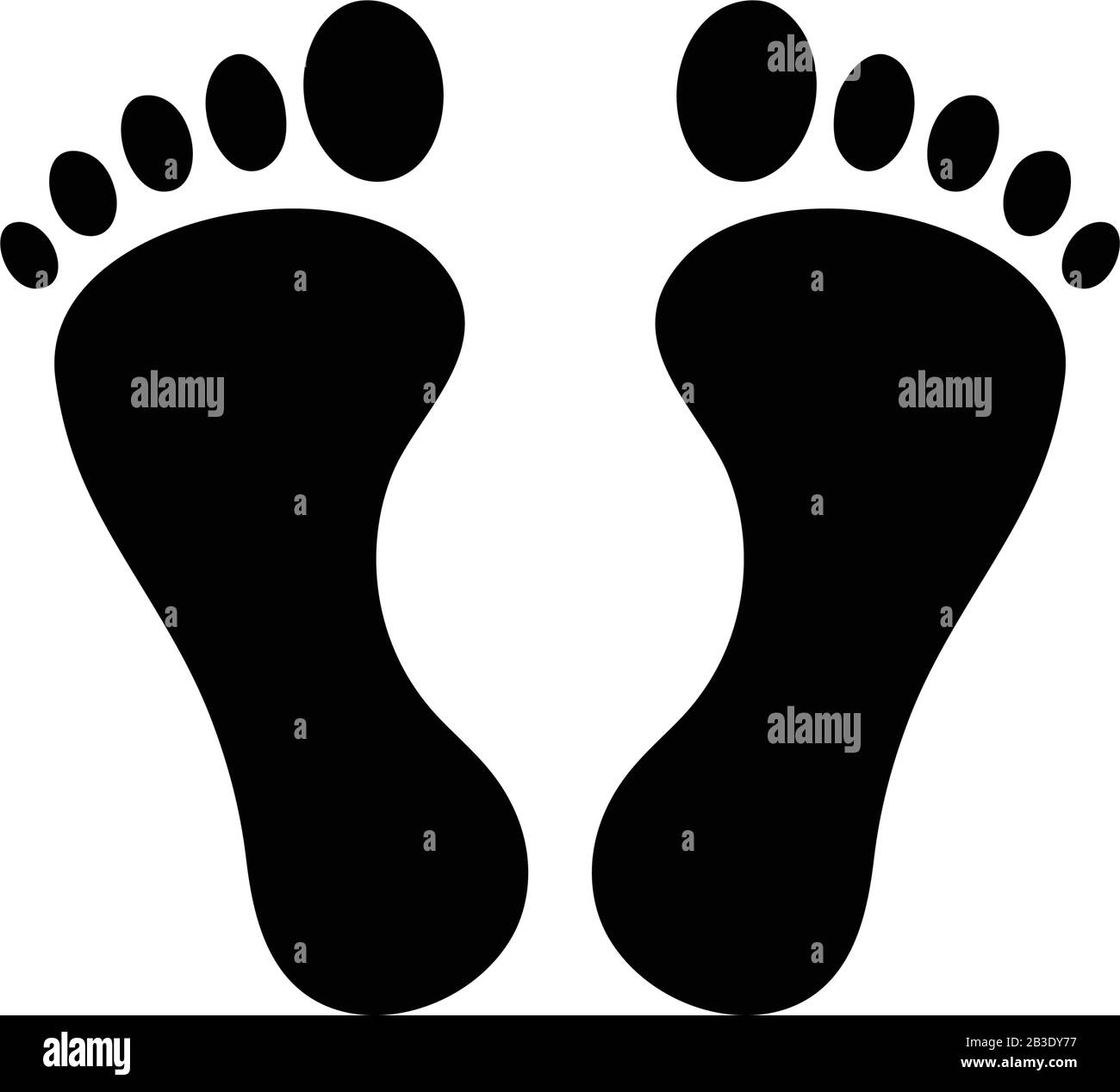 footprints vector icon template black color editable. footprints vector icon symbol Flat vector illustration for graphic and web design. Stock Vector