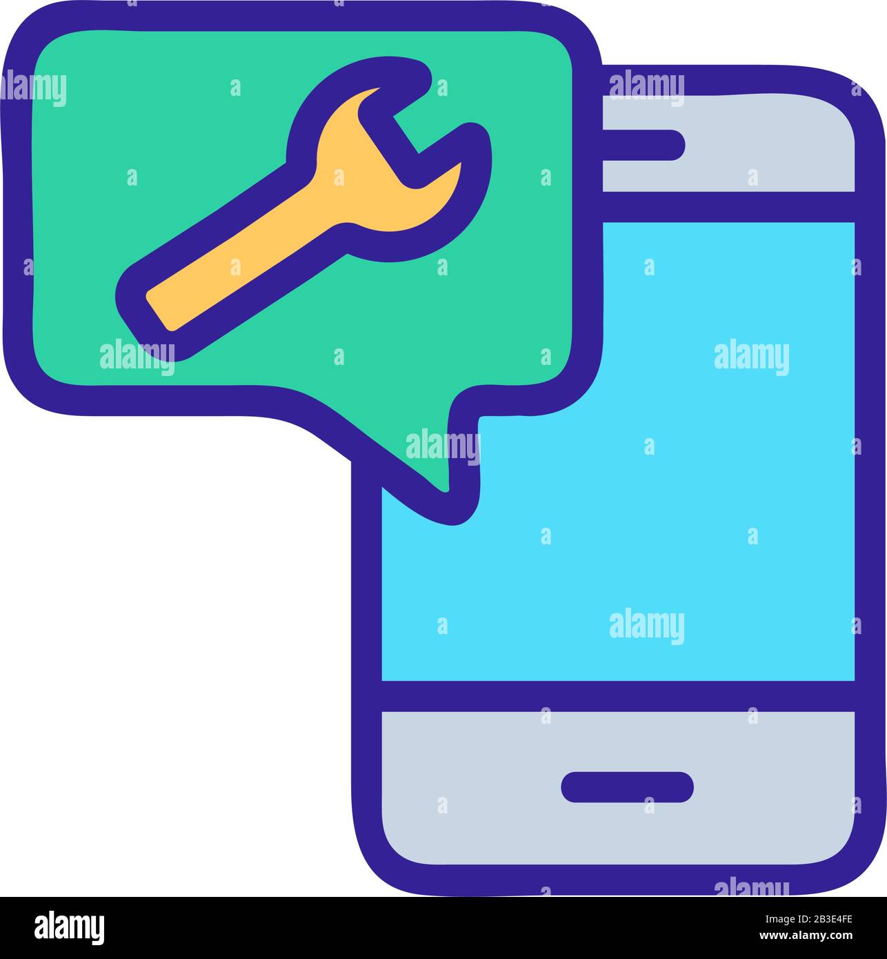 Set up the phone icon vector. Isolated contour symbol illustration ...