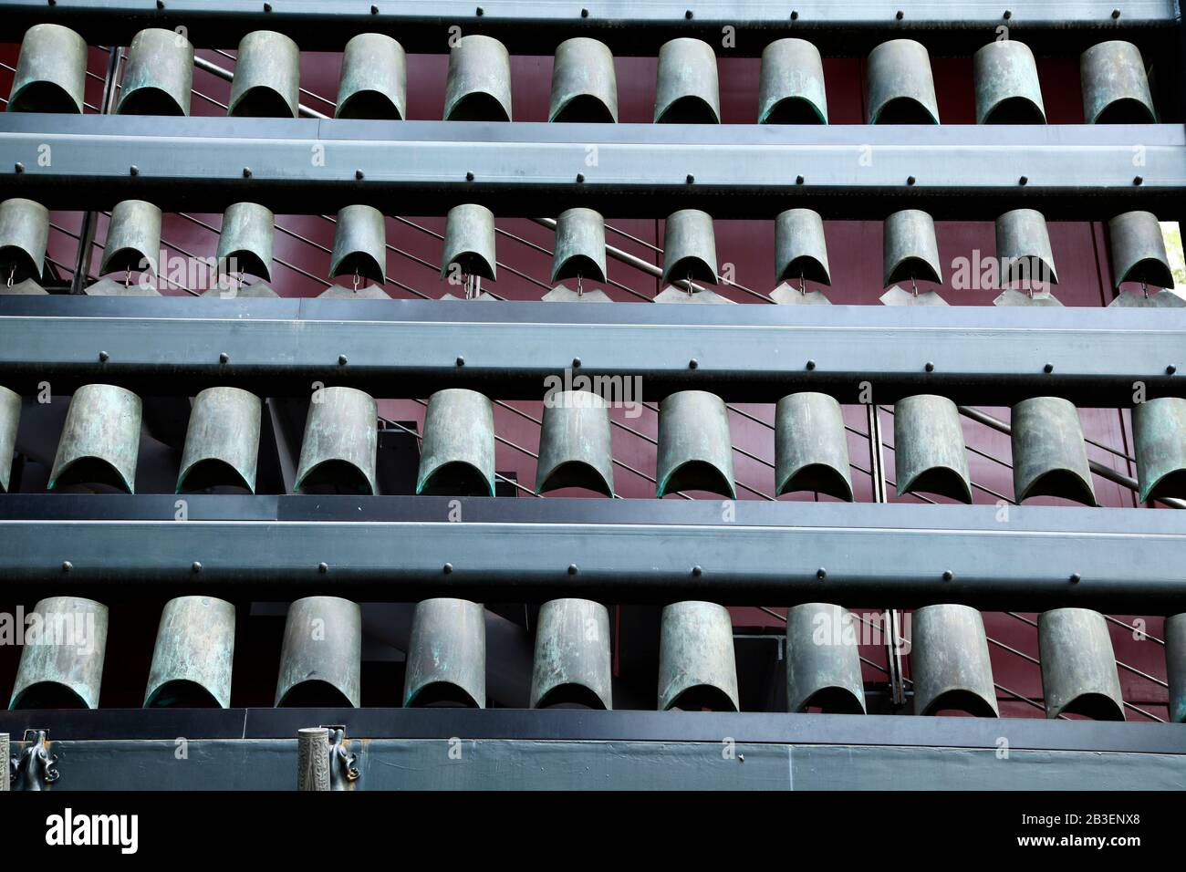Chinese chimes is a percussion instrument in ancient China Stock Photo