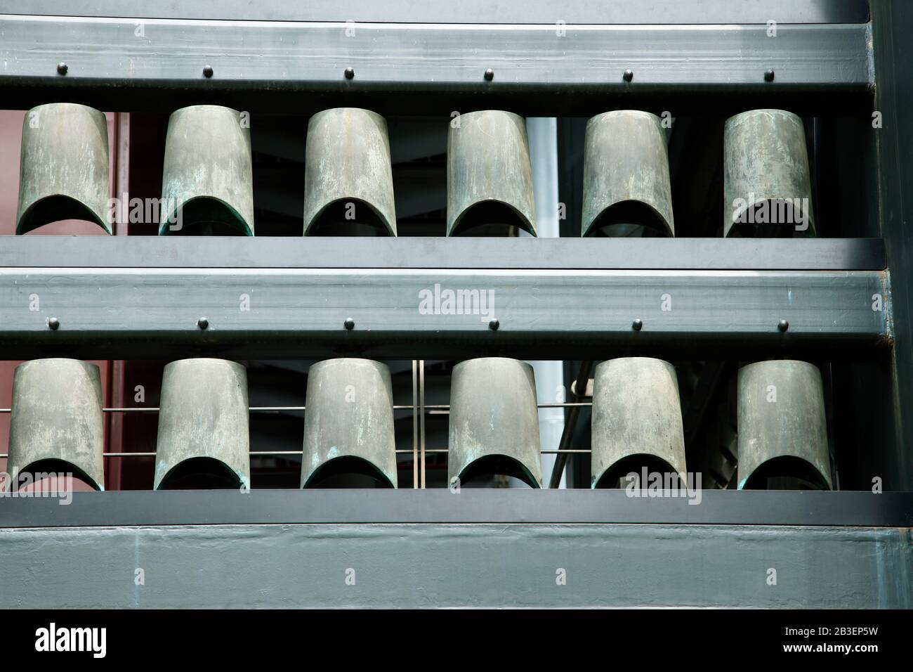 Chinese chimes is a percussion instrument in ancient China Stock Photo
