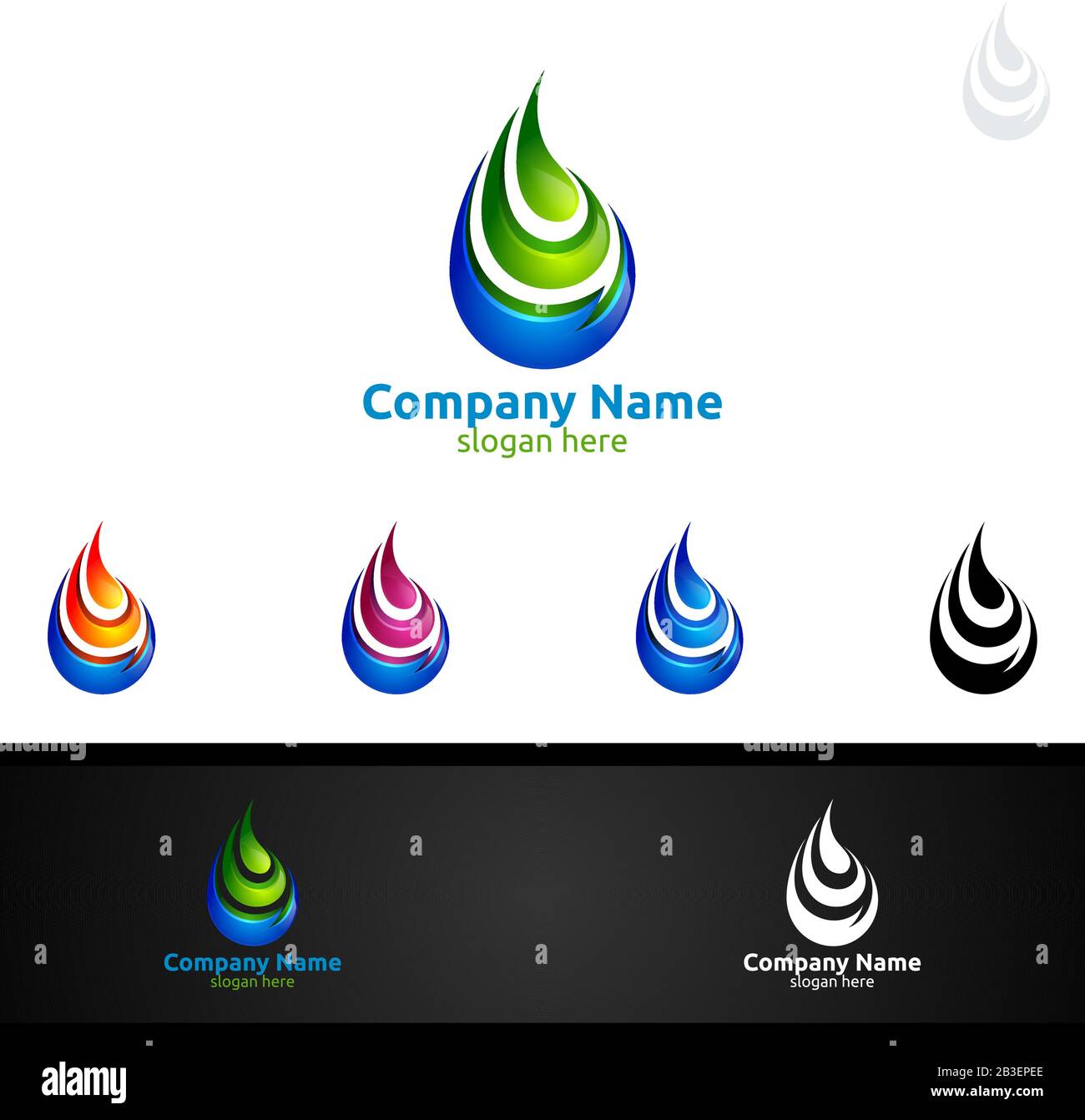 water Drop vector logo design template.Ecology Clean water, filtration Concept Stock Vector