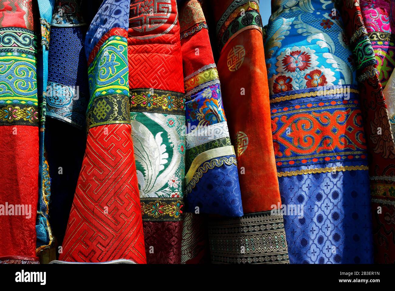 detail colorful traditonal mongolian costume Stock Photo - Alamy