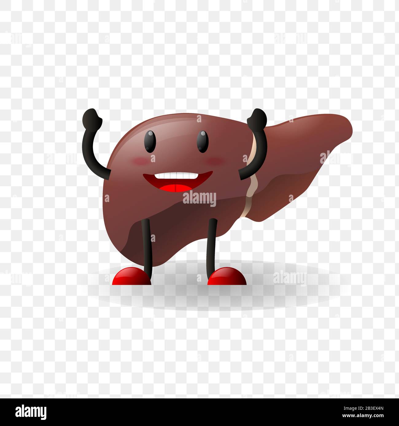 Liver. Human internal organ happy character Stock Vector Image & Art ...