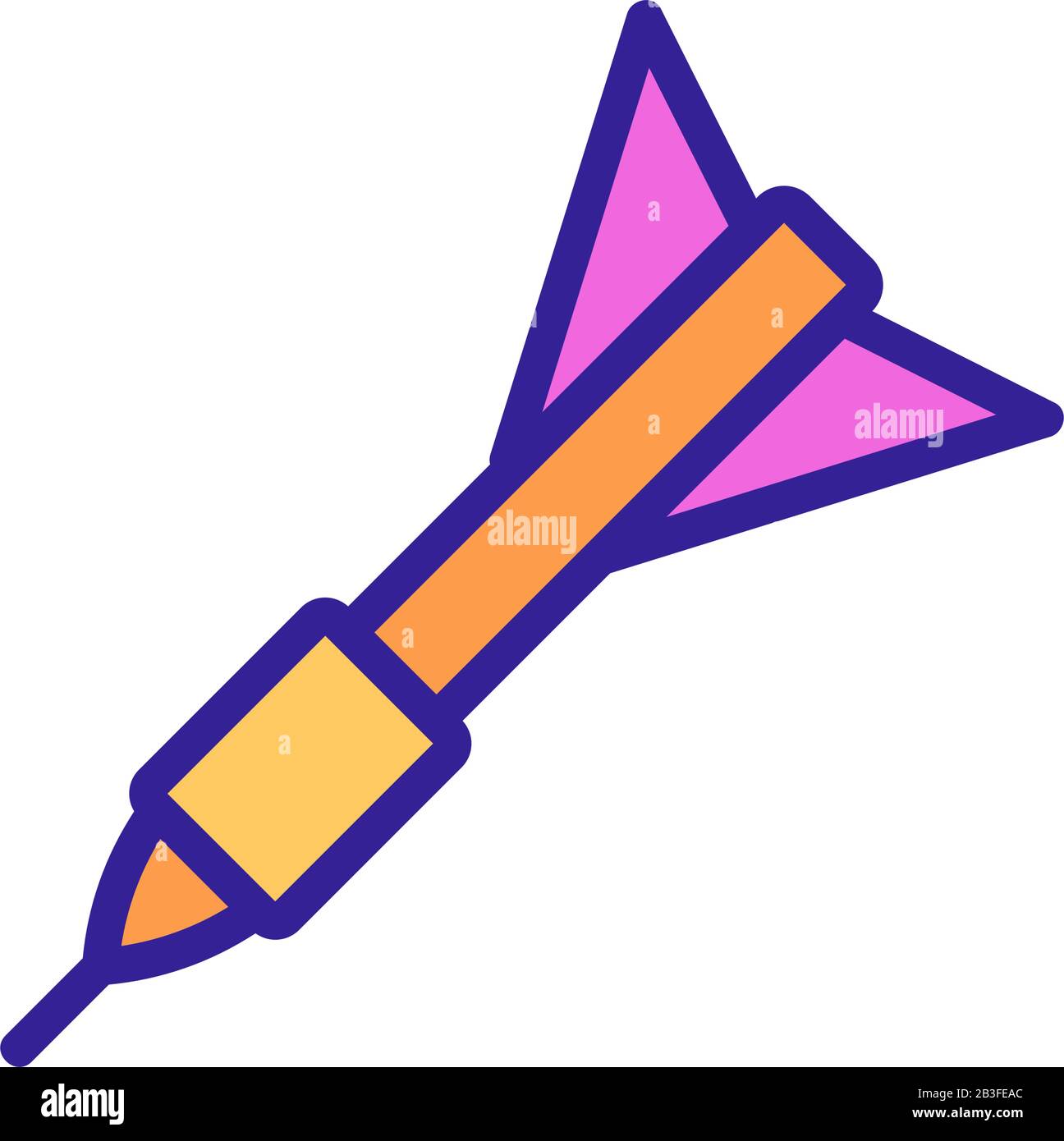 Dart icon vector. Isolated contour symbol illustration Stock Vector ...