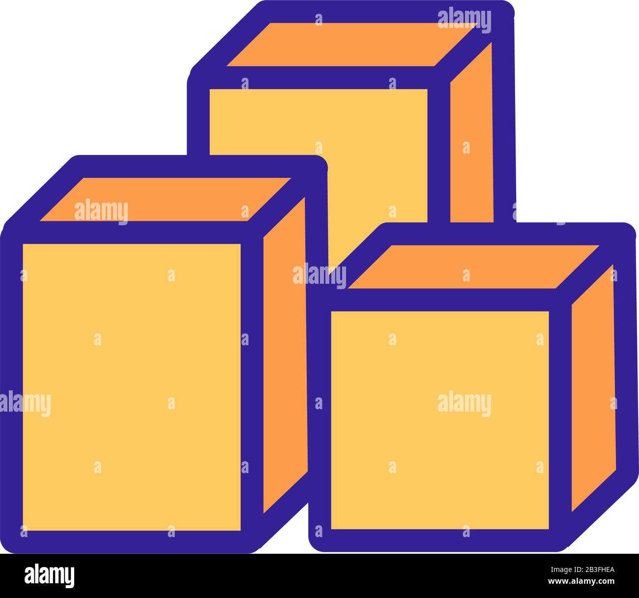 cardboard box icon vector. Isolated contour symbol illustration Stock ...